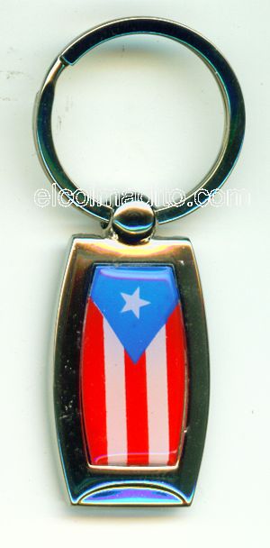 Dulces Tipicos Puerto Rican Flag Rectangular Keychain Puerto Rico